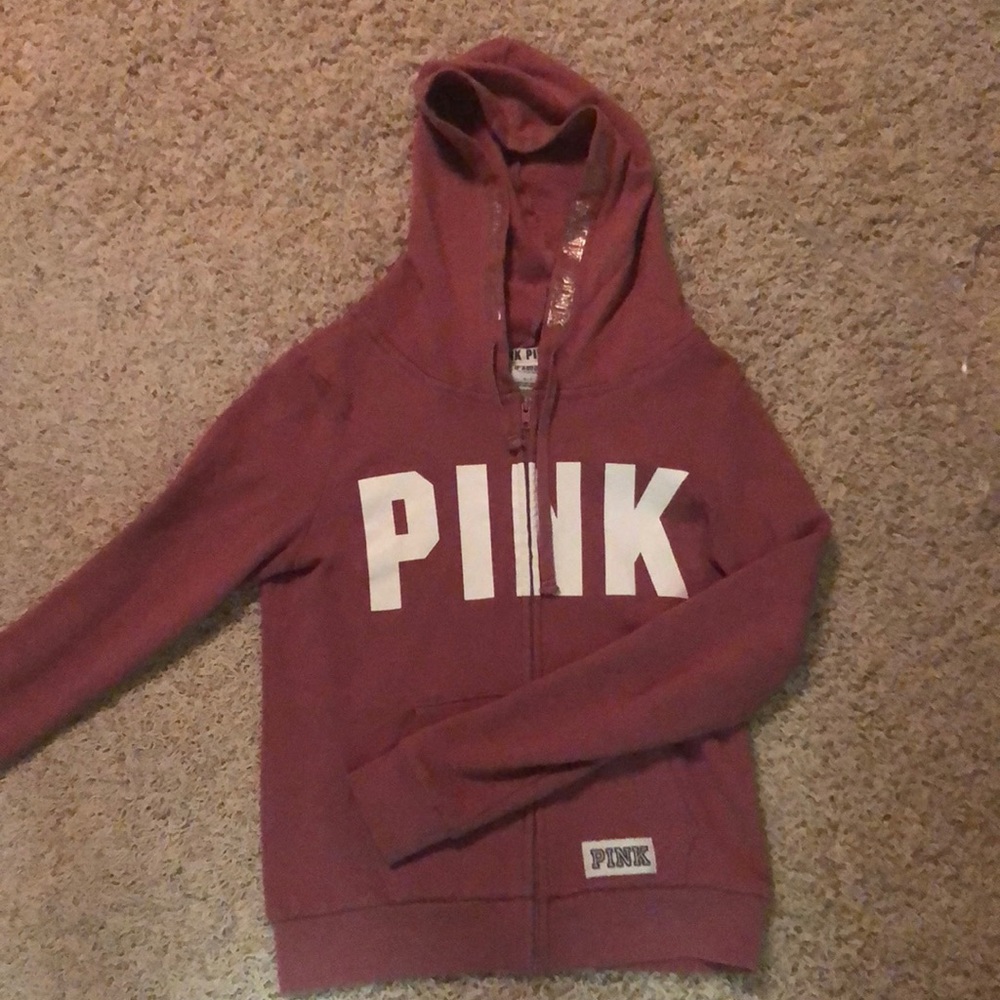 Small Victoria’s Secret pink zip up hoodie
